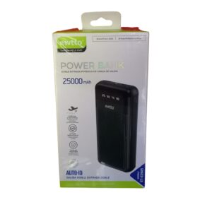 POWER BANK 25000MA ENTRADA MICRO USB Y TIPO C / SALIDA DOBLE USB