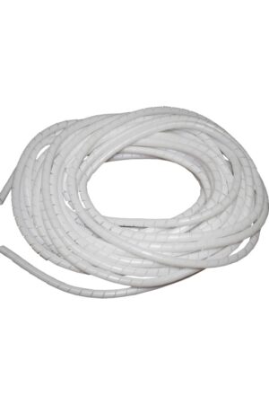 ESPIRAL PORTACABLE COLA DE CHANCHO COLOR BLANCO, 6MM BOLSA DE 10METROS