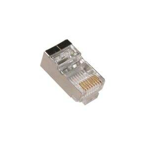 CONECTOR RJ45 CUBIERTA METALICA PARA CABLE UTP 8 HILOS