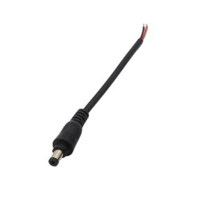 CONECTOR DE ALIMENTACION DC 2.1MM CON HEBILLA CABLE DE 15CM (MACHO)