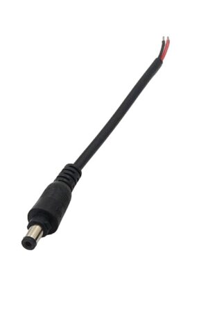 CONECTOR DE ALIMENTACION DC 2.1MM CON HEBILLA CABLE DE 15CM (MACHO)