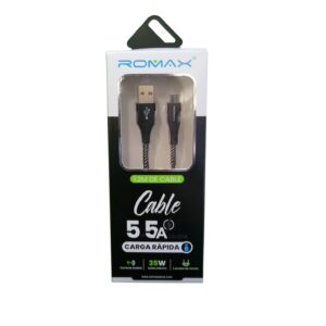 CABLE MICRO USB CARGA RAPIDA Y TRANSFERENCIA DE DATOS COLORES VARIADOS 1.2 METROS 35W/5.5A