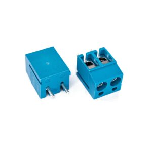 BORNERA DE CONEXION MONTAJE IMPRESO COLOR AZUL (RECTO) (2 CONTACTOS) 300V/10A PITCH 5.0MM 14-22 AWG