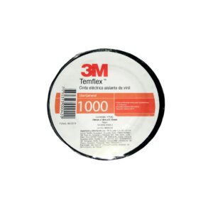 CINTA ELECTRICA DE VINIL 3M™ TEMFLEX™ 1000, NEGRA, 19 MM X 18 METROS