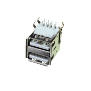 CONECTOR USB HEMBRA (TIPO A) PINES PARA IMPRESO ANGULO (DOBLE) VER.2.0