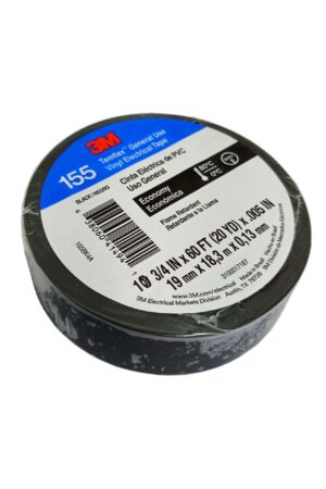 CINTA ELÉCTRICA DE PVC 3M™ TEMFLEX™ 155, NEGRA, 19 MM X 18 METROS
