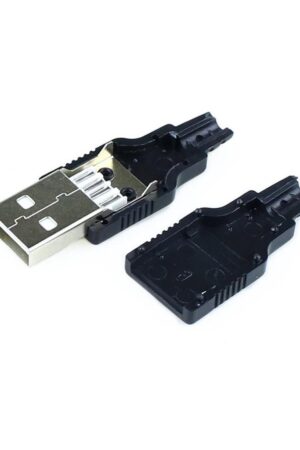 CONECTOR USB MACHO (TIPO A) AEREO PARA CABLE CON CAPUCHA VER.2.0