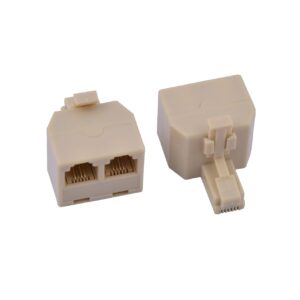 UNION DE PLASTICO PARA CONECTOR TELEFONICO RJ11 (6P4C) 4 HILOS 2 VIAS