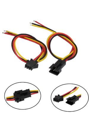 CONECTOR MOLEX JST AEREO 2.54MM MACHO Y HEMBRA, NEGRO (CABLE 15CM) 3 PINES