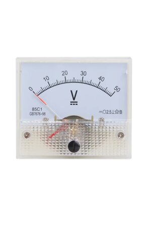 VOLTIMETRO DE PANEL ANALOGICO, MODELO AGUJA 6.5CM X 5.5CM 50VDC