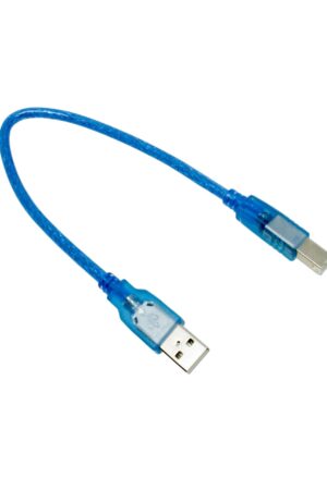 CABLE USB TIPO B, VER.2.0 PARA ARDUINO COLOR CELESTE 30CM