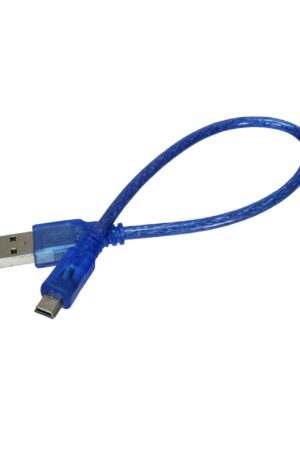 CABLE USB MINI, VER.2.0 PARA ARDUINO COLOR CELESTE 30CM