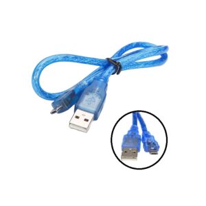 CABLE MICRO USB, VER.2.0 PARA ARDUINO COLOR CELESTE 30CM