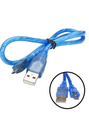 CABLE MICRO USB, VER.2.0 PARA ARDUINO COLOR CELESTE 30CM